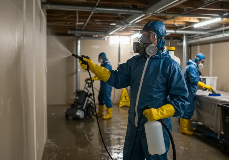 Basement Sanitization and Antimicrobial Treatment process in Mobile, AL